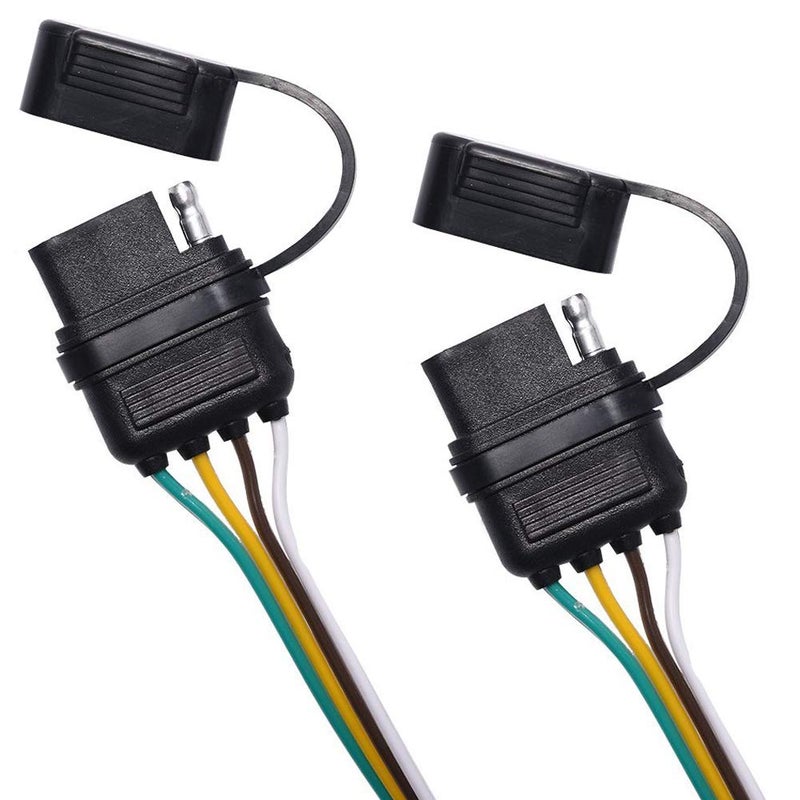 NEW SUN NEWSUNÂ® 4 Pin to 4 Pin Trailer Light Wiring Connector Adapter, Y-Splitter 1 to 2 Way Flat Extension Cable for Tail Lights Plug for Tailgate Light Bars & Trailer Lights,Plug & Play, 18AWG Copper Wire - Image 3